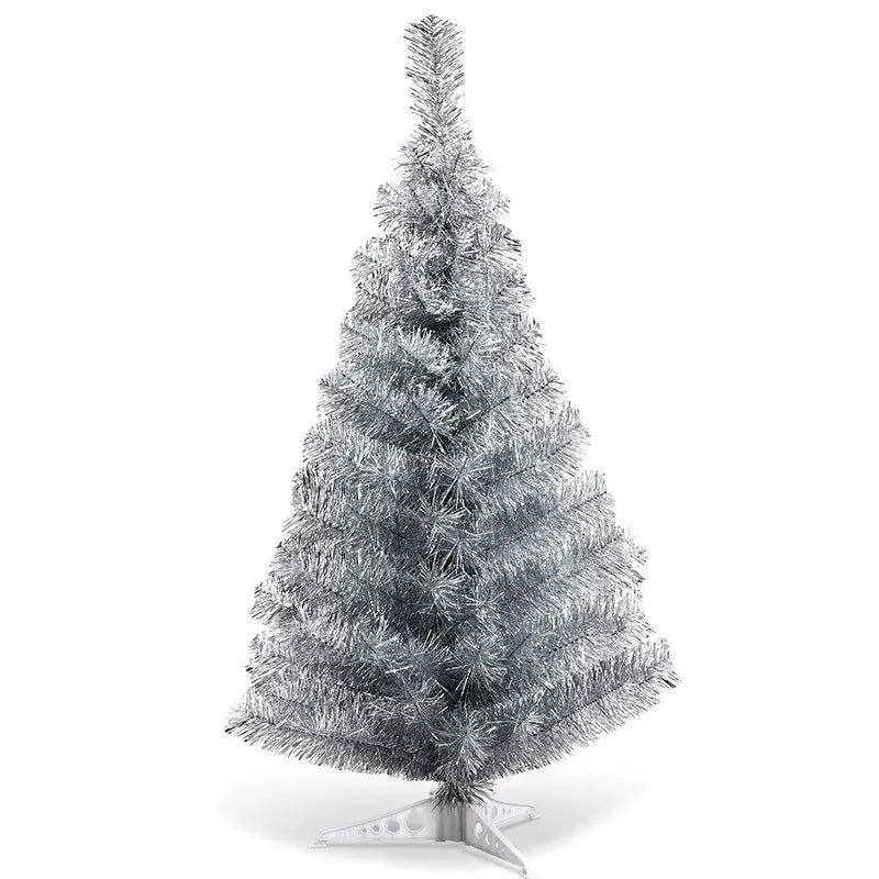 3-Foot Slim Silver Artificial Pencil Christmas Tree with Realistic Branches