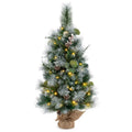 3 ft Flocked Mini Tabletop Christmas Tree ¨C 30 Warm White LEDs, Auto-Timer, 98 Snow-Flocked PVC/Pine Tips