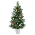 3 ft Mini Tabletop Pre-Lit Christmas Tree ¨C 20 Warm White LEDs, 8 Lighting Modes &amp; Timer, 81 PVC/Pine Tips