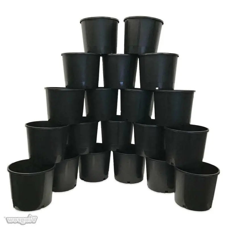 3-Gallon Black Nursery Pots ¨C 20-Pack Hydroponic-Ready Plastic Planters
