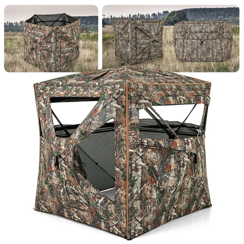 3-in-1 Adjustable Hunting Blind ¨C 360¡ã See-Through Design with Skylight &amp; Modular Setup