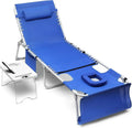 3-in-1 Folding Sun Lounge Chair ¨C Face-Hole Design, 5-Position Recline, Side Table &amp; Pillow Included, 330-Pound Weight Limit