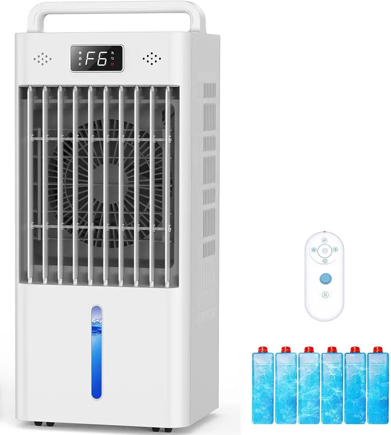 3-in-1 Portable Evaporative Cooler: Dual 90¡ã Oscillation, LED Display, Touch &amp; Remote Control, Multi-Scenario Indoor/Outdoor Use