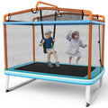 3-in-1 Toddler Trampoline: Bounce, Swing &amp; Pull-Up Bar with Safety Enclosure