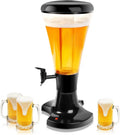3-Liter LED-Illuminated Beer Tower Dispenser with Removable Ice Tube