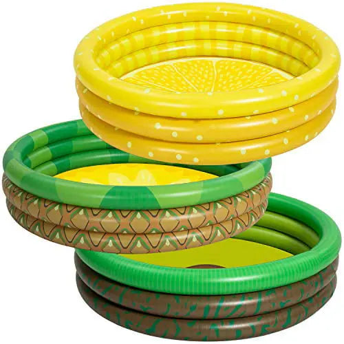3 Packs 45 X 10 Inflatable Kiddie Pools Lemon Pineapple Avocado Inflatable Kiddie Pool Set for Kids Summer Fun Baby Swimming Pool Water Pool Pit Ball Pool