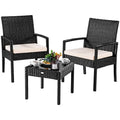 3-Piece Outdoor Rattan Patio Furniture Set ¨C Wicker Conversation Set for Garden or Backyard