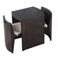 3-Piece Rattan Bistro Set ¨C Compact Outdoor Dining Table and Chairs