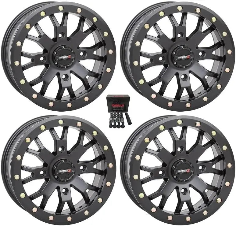 3 SB-4 Beadlock UTV Wheels ¨C 15″ Black (4+3) Offset, Designed for Polaris RZR 1000 XP, Ranger XP 900/1000