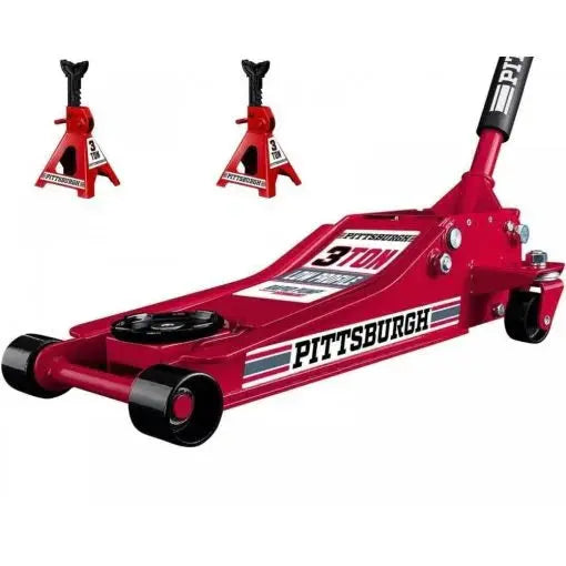 3-Ton Low-Profile Hydraulic Floor Jack with Safety Stands
