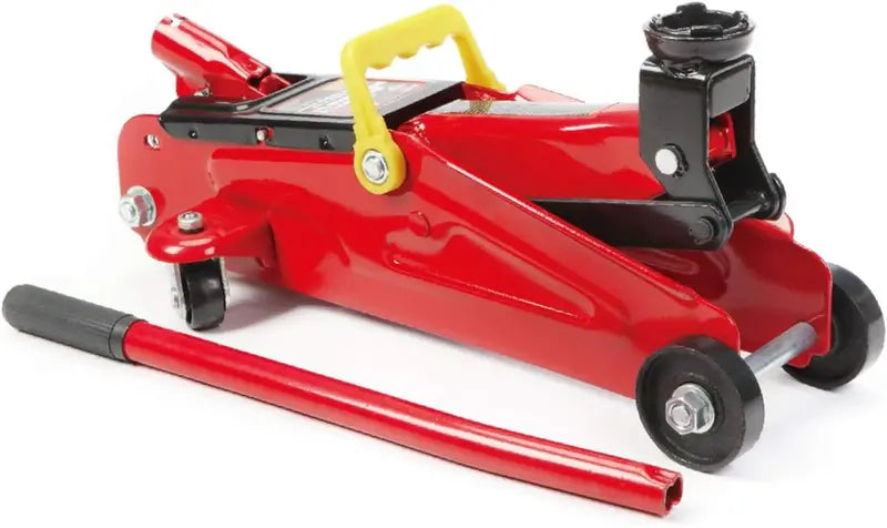 3-Ton Low-Profile Racing Floor Jack ¨C Aluminum-Steel Dual-Piston Design, 3-15/16″ to 18-5/16″ Lift Range, Red