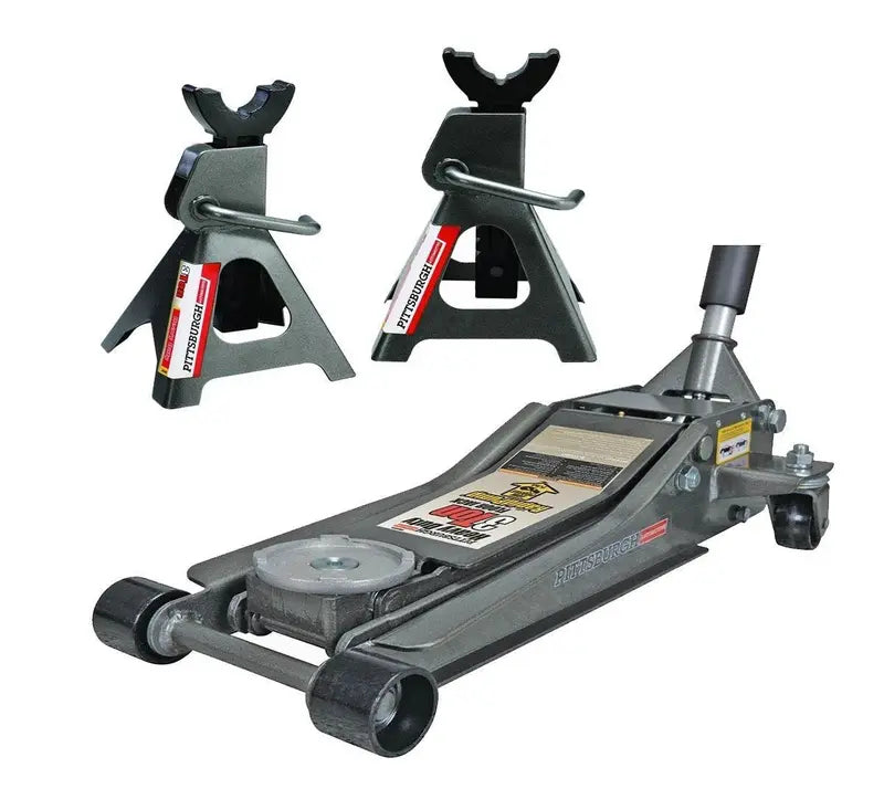 3-Ton Pittsburgh Flat Jack &amp; Axle Stand Set ¨C Quick-Pump Rapid Lift System (2025)