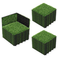 30-Pack 12-Inch by 12-Inch Synthetic Grass Turf Tiles ¨C Interlocking Artificial Lawn for Patios, Play Areas, and Landscaping