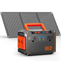 30W Solar-Powered Portable Generator ¨C 150W Peak Output with AC Outlet &amp; Integrated Panel