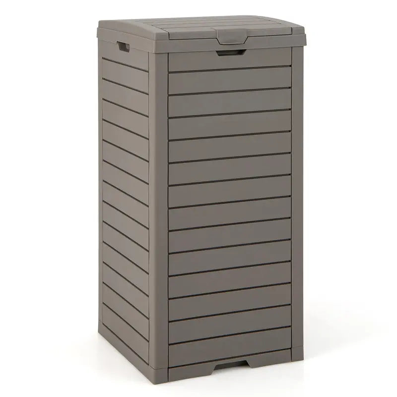 31-Gallon Outdoor Trash Can with Lid and Pull-Out Drain Drawer for Liquids