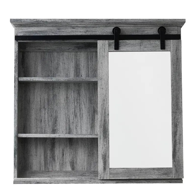 31 x 29-Inch Barn-Style Recessed Medicine Cabinet with Rustic Finish