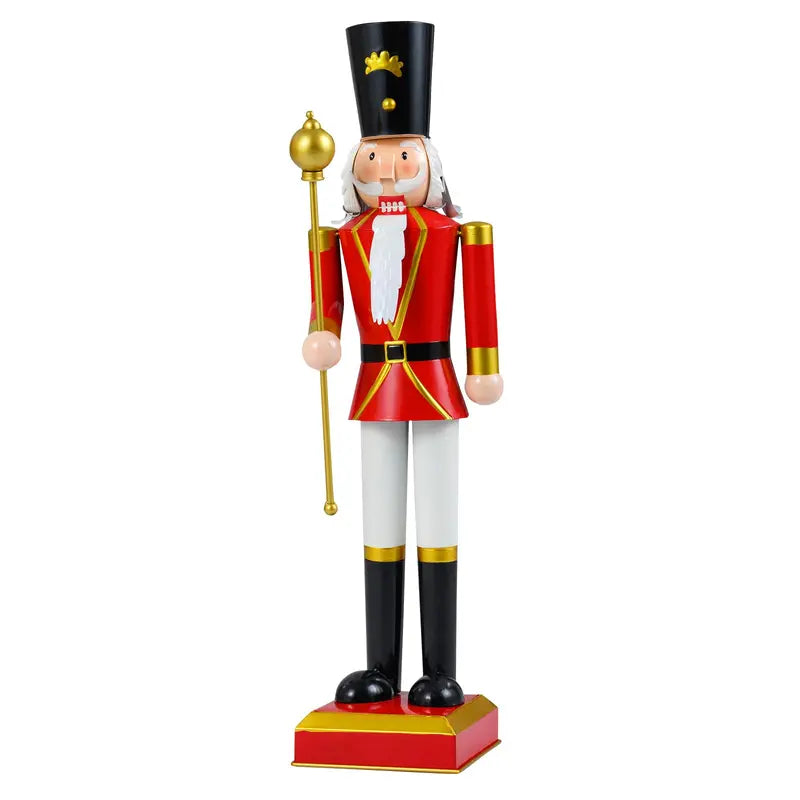 32.5-Inch Classic Nutcracker Statue ¨C Elegant High Hat and Ornamental Scepter Design