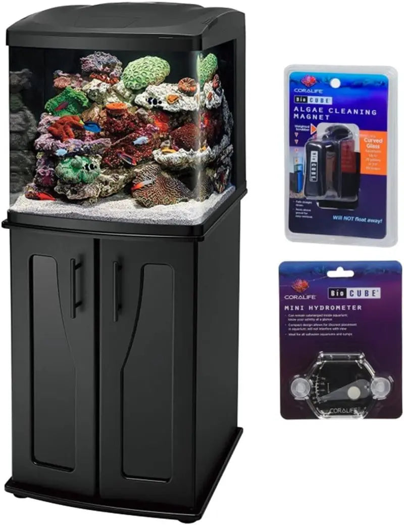 32-Gallon LED Aquarium Tank &amp; Stand Combo Kit for Freshwater or Saltwater Setup