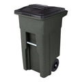 32-Gallon Quiet-Wheel Recycling Bin ¨C Greenstone Finish, Attached Lid, Durable Indoor/Outdoor Trash Can