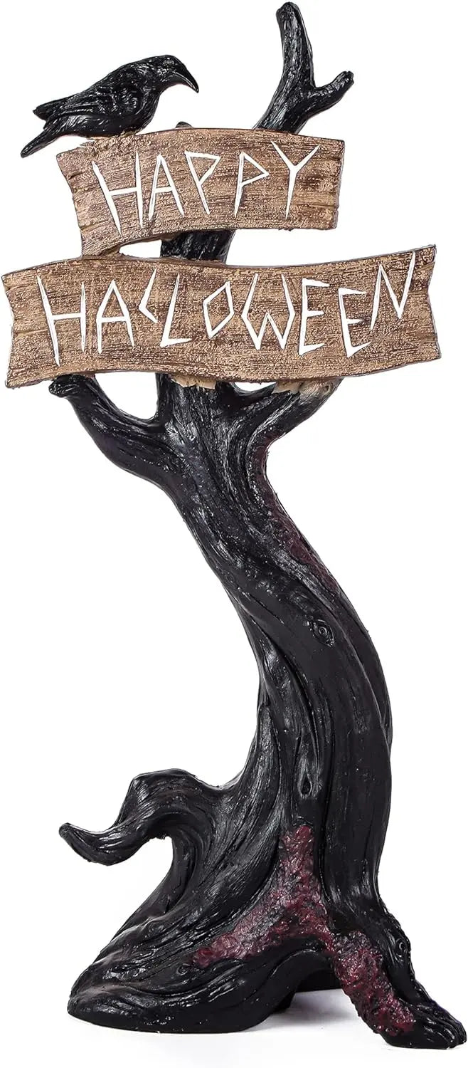 32-Inch Happy Halloween Desktop Tree ¨C Black Festive Desk Ornament