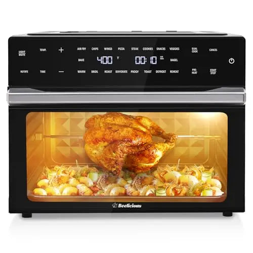 32-Quart 19-in-1 Digital Air Fryer Oven Combo ¨C Rotisserie, Dehydrator, Convection Bake, 1800W (Black)