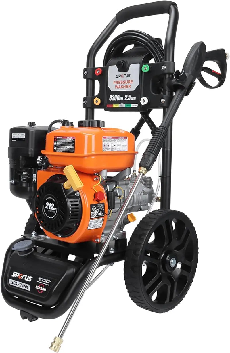 3200 PSI EPA-Compliant Gas Power Washer ¨C 2.5 GPM, Onboard Soap Tank &amp; 5 Quick-Connect Nozzles for Driveways, Fences &amp; Homes