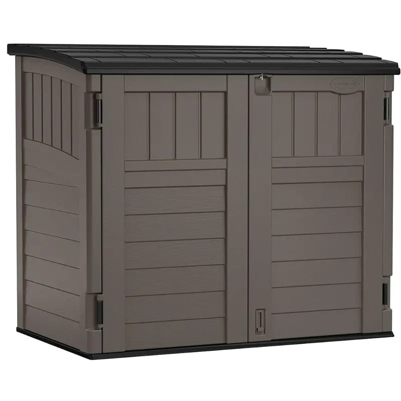 34-Cubic-Foot Horizontal Resin Storage Shed with Reinforced Floor Base