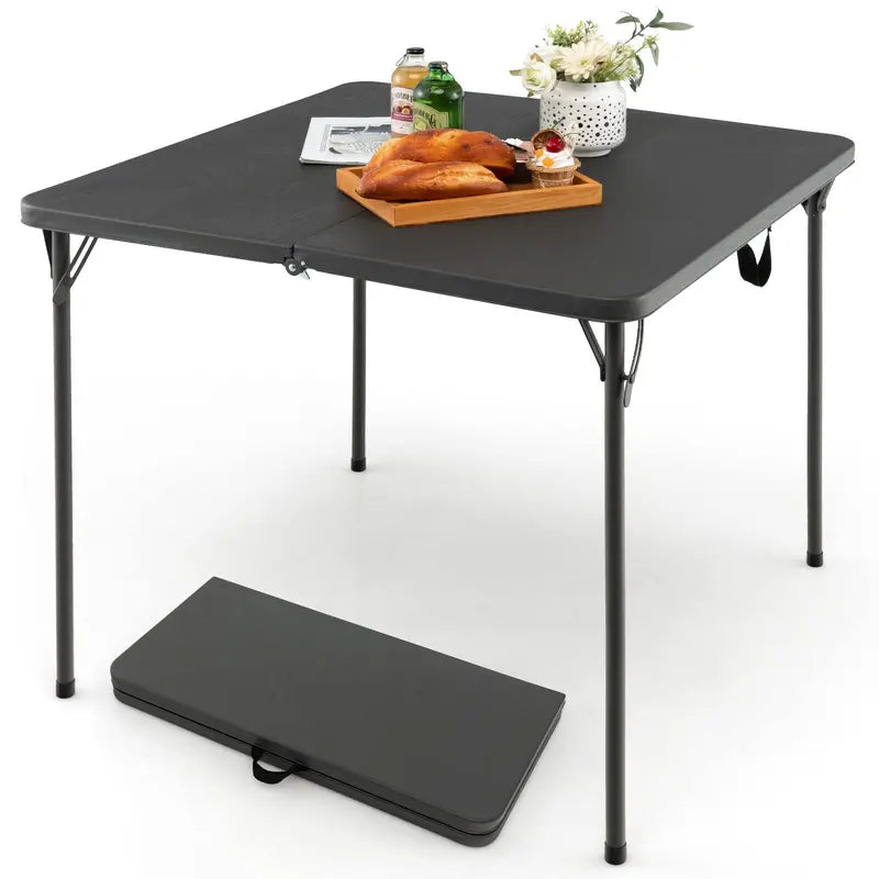 34-Inch Square Folding Card Table ¨C Lightweight Plastic Portable Table