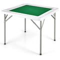 35-Inch Portable Mahjong Table ¨C Square Folding Poker Table with Durable PVC Surface