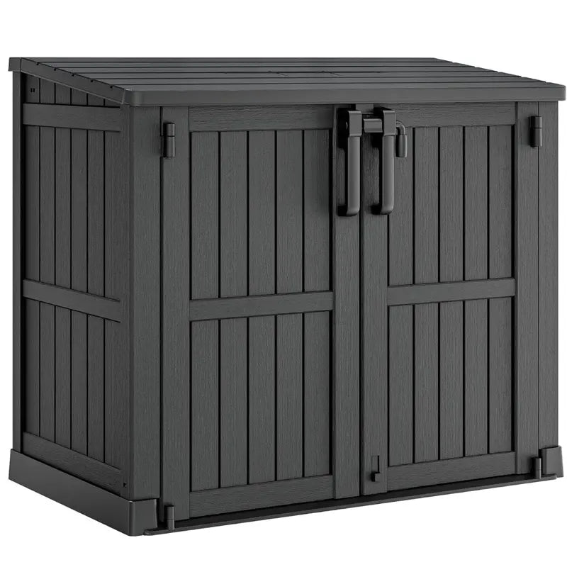 36-Cubic-Foot Lockable Resin Outdoor Storage Cabinet with Secure Doors