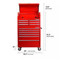 36-Inch 12-Drawer Tool Storage Cabinet ¨C Heavy-Duty Steel Chest and Top-Mounted Cabinet Combo Set