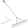 36-Inch Aluminum Landscape Rake with 36 Tines &amp; Ergonomic 68-Inch Non-Slip Handle for Soil Aeration &amp; Grading