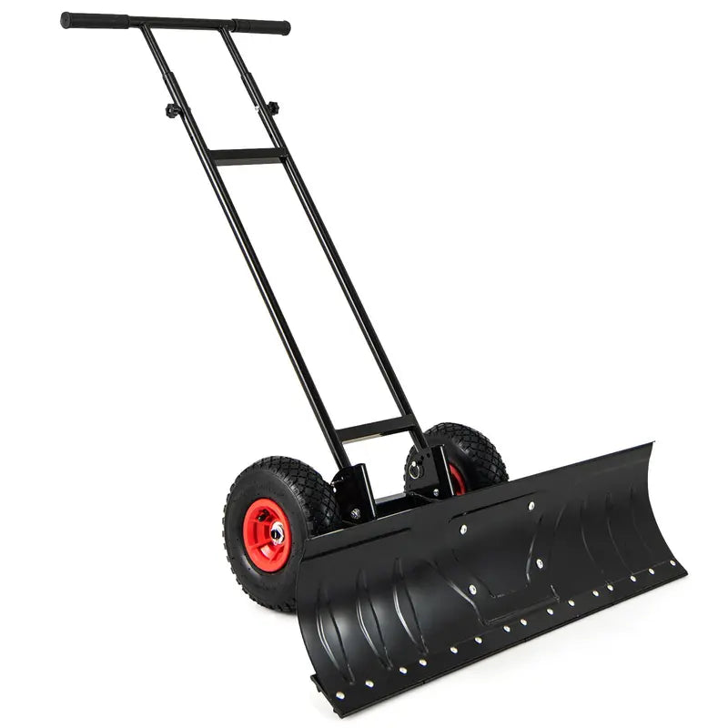 36-Inch Heavy-Duty Adjustable Snow Shovel with 7-Position Angled Steel Blade for Driveways