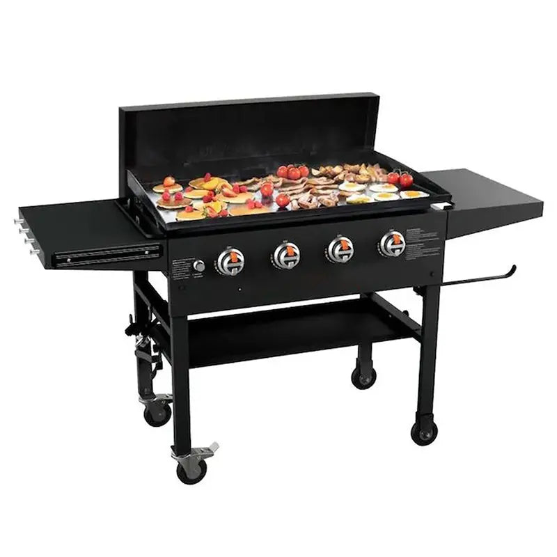 36-Inch Stainless Steel Griddle with Lift-Out Hood and Adjustable Heat Control