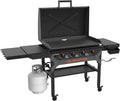 36″ Iron-Forged Omnivore Griddle ¨C Heavy-Duty Powder-Coated Steel Surface with Reinforced Hood and Sleek Matte Black Finish