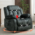 360-Degree Rotating Manual Massage Rocker Recliner with Heat &amp; Vibration