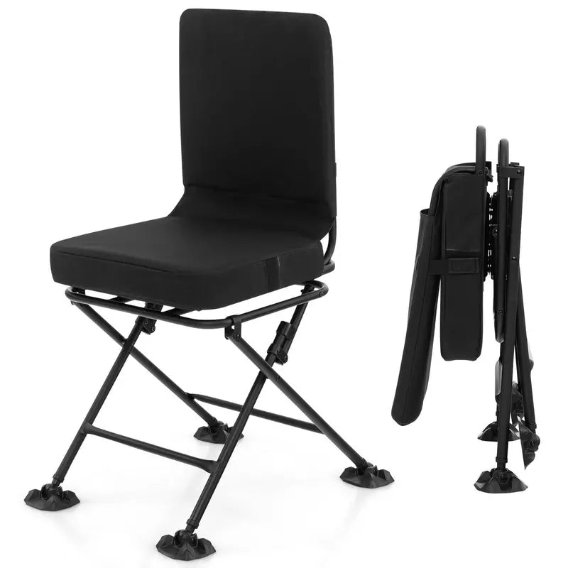 360¡ã Rotating Hunting Chair with Duck-Foot Stabilizers for Uneven Terrain