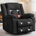 360¡ã Swivel Rocker Recliner with Massage &amp; Heat Function ¨C Nursery &amp; Living Room Glider Chair