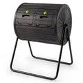 37.5-Gallon Dual-Chamber Compost Tumbler with Secure Locking Doors for Backyard Use