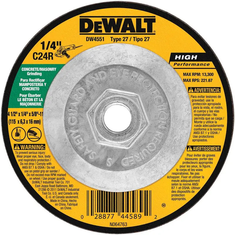 4-1/2 in. x 1/4 in. x 5/8 in. to 11 Masonry Grinding
