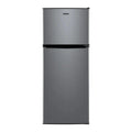 4.6 Cu. Ft. Stainless Steel Two-Door Mini Fridge with Freezer Compartment