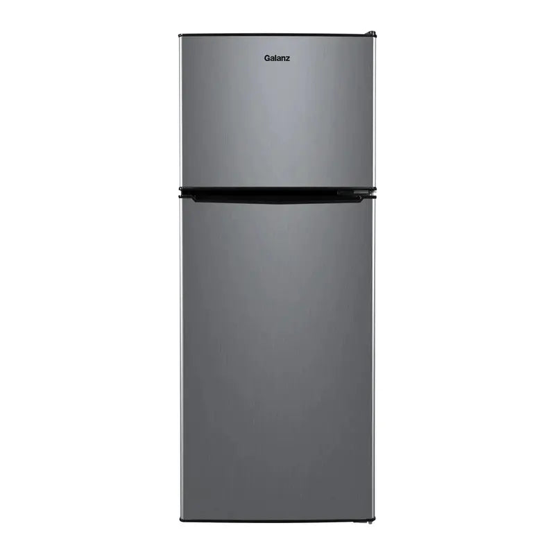 4.6 Cu. Ft. Stainless Steel Two-Door Mini Fridge with Freezer Compartment
