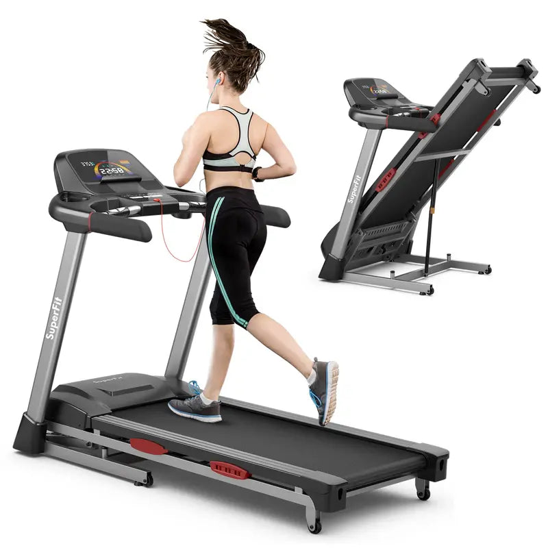 4.75 HP Folding Treadmill ¨C Heavy-Duty Home Gym Model with 15% Auto Incline