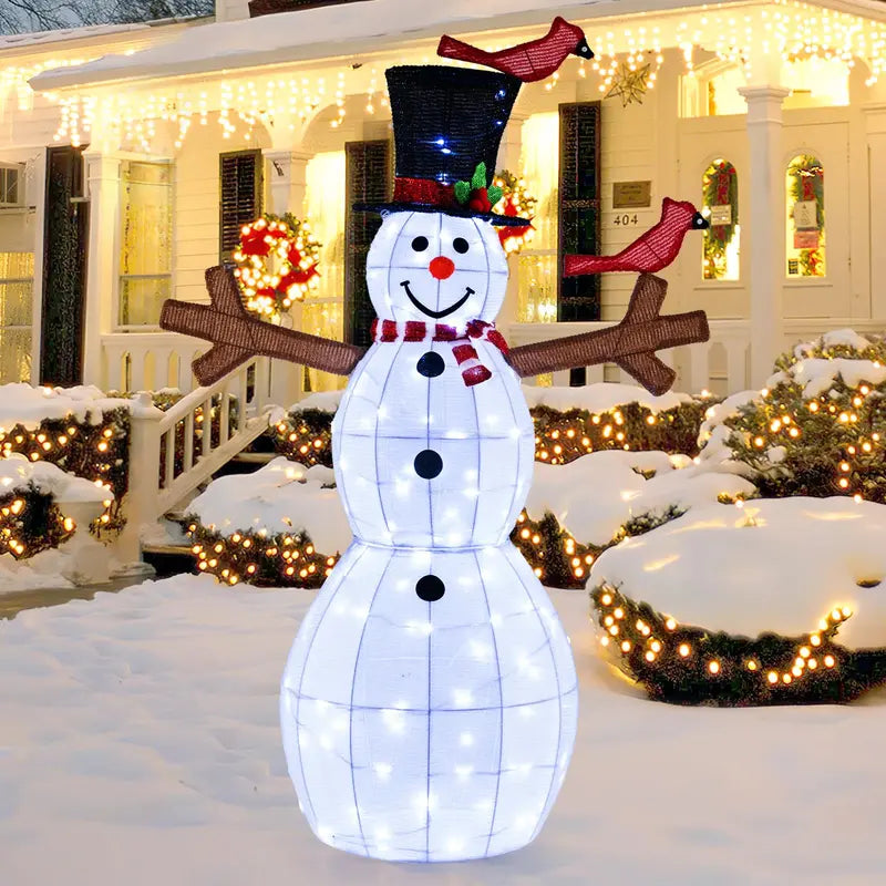 4.8-Foot Illuminated Snowman Decoration ¡ª 120 Energy-Efficient LED Lights for Yard Display