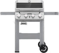 4-Burner Silver Stainless Steel Propane Grill ¨C Mesa400MF with Clearview Lid &amp; Foldable Side Shelf