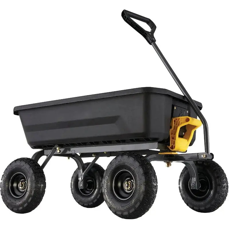 4-Cu.-Ft. No-Flat Poly Garden Dump Cart ¨C Black, Exclusive Model