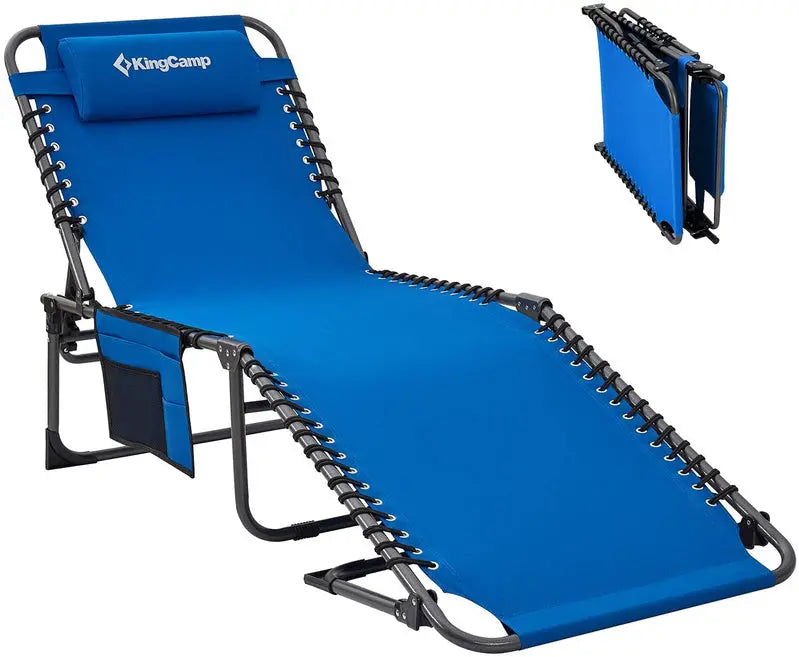 4-Fold Beach Chaise Lounge Chair ¨C Lightweight &amp; Portable
