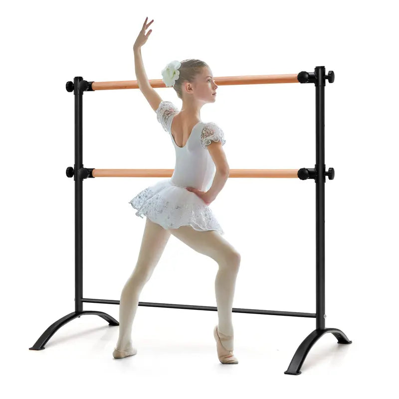 4-Foot Freestanding Ballet Barre ¨C Double-Rail Adjustable Design with Non-Slip Base