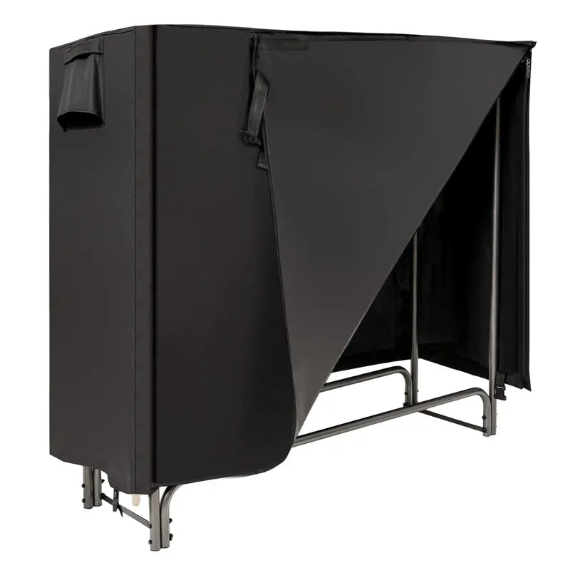 4-Foot Heavy-Duty Outdoor Firewood Rack with Weather-Resistant Cover