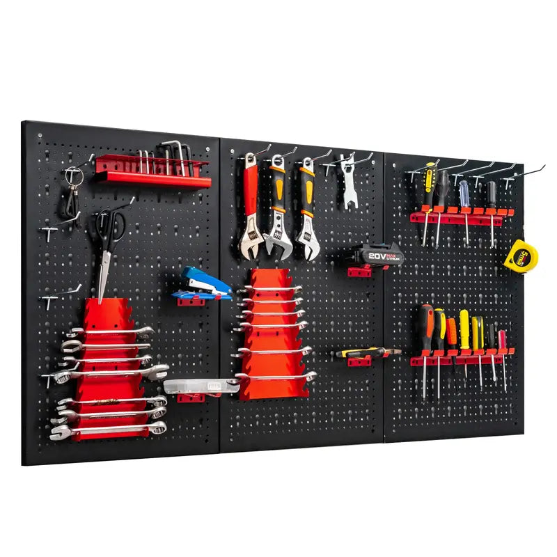 4-Foot Metal Pegboard Wall Organizer ¨C Heavy-Duty Garage Tool Storage System